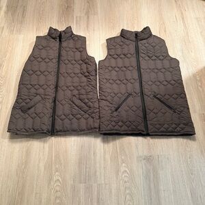 Couple matching Gray Brownish Vests with Zipper for him and her